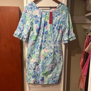Lilly Pulitzer Blue and Green Floral Dress